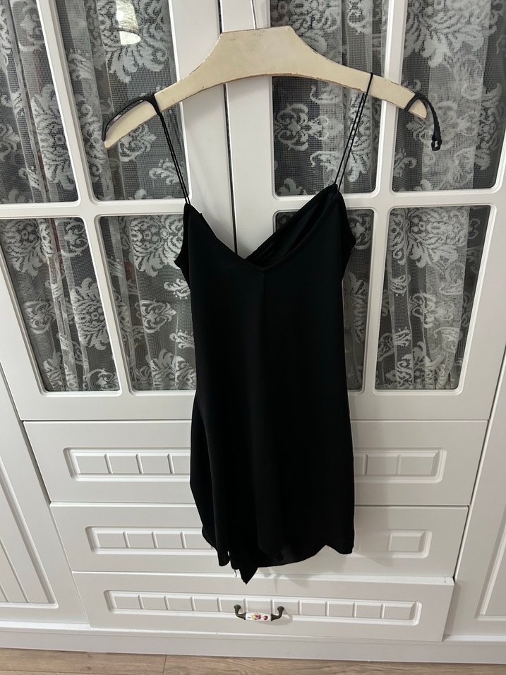 Siyah Mini Elbise - Görsel 4