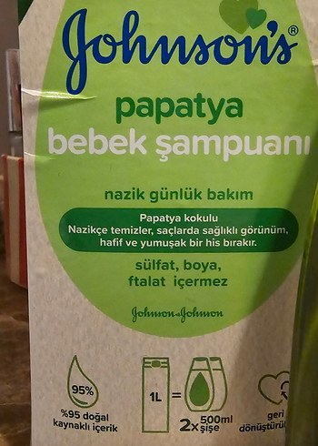 Johnson's Papatya Bebek Şampuanı 1000 ml/50%