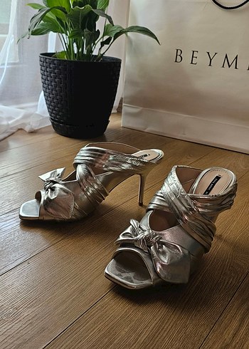 Zara Metalik Topuklu Kadın Ayakkabı / 41
