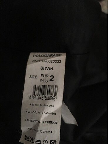 xl Beden siyah Renk Bayan kaşe mont POLOGARAGE marka