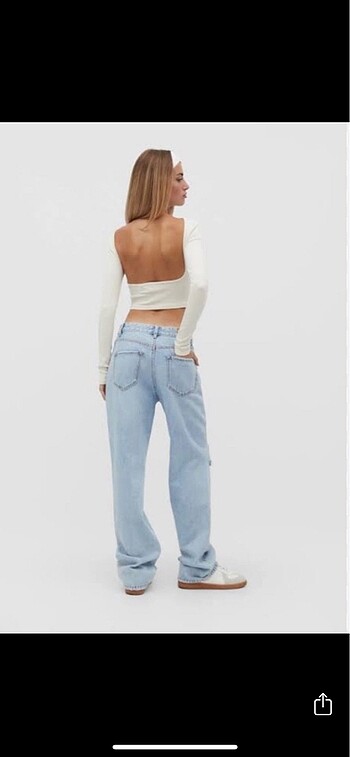 m Beden mavi Renk stradivarius straight fit vintage jean