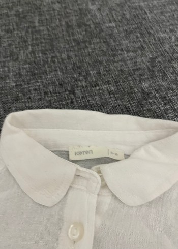 Beyaz Keten Basic Gömlek - Görsel 3