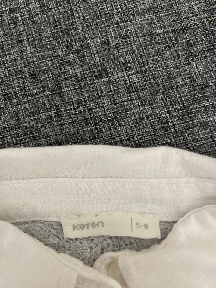 Beyaz Keten Basic Gömlek - Görsel 5