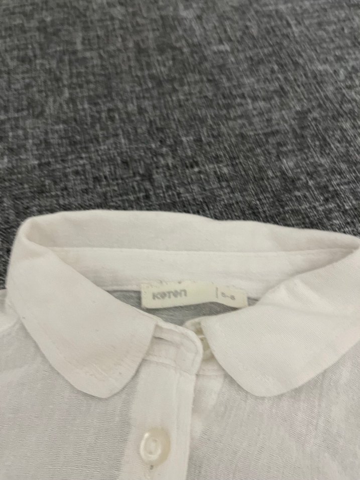 Beyaz Keten Basic Gömlek - Görsel 3