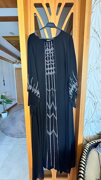 50 Beden siyah Renk Taşlı Abiye büyük beden