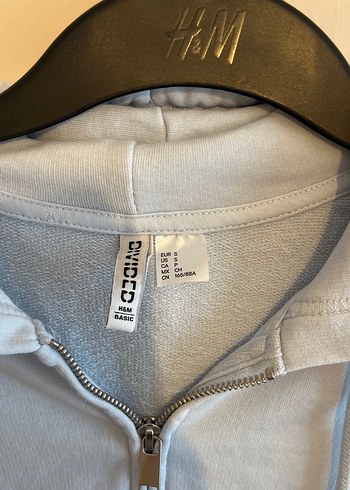 Mavi Kapüşonlu Fermuarlı Sweatshirt - Görsel 2