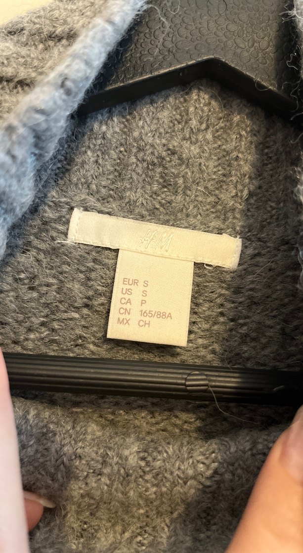 Gri Yüksek Yakalı Yün Alpaka Karışımlı Örgü Kadın Kazak - Görsel 2