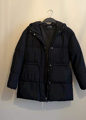 Kemerli Siyah Kadın Kışlık şişme Mont - Görsel 6