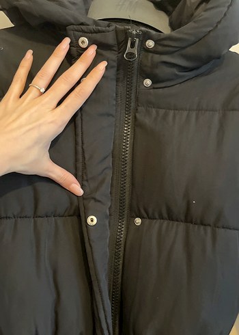 Kemerli Siyah Kadın Kışlık şişme Mont - Görsel 3