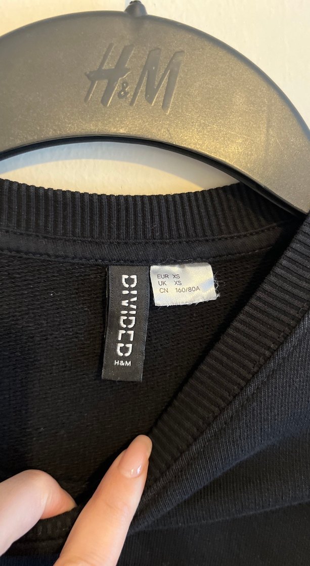 Siyah Kadın Uzun Kollu Crop Sweatshirt - Görsel 2