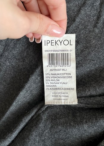 IPEKYOL gri triko hırka - Görsel 2