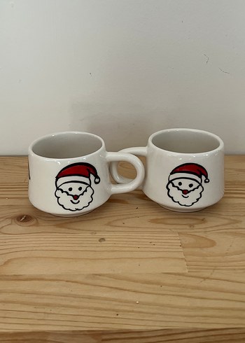 Noel Temalı Beyaz Seramik 2li kupa - Görsel 2