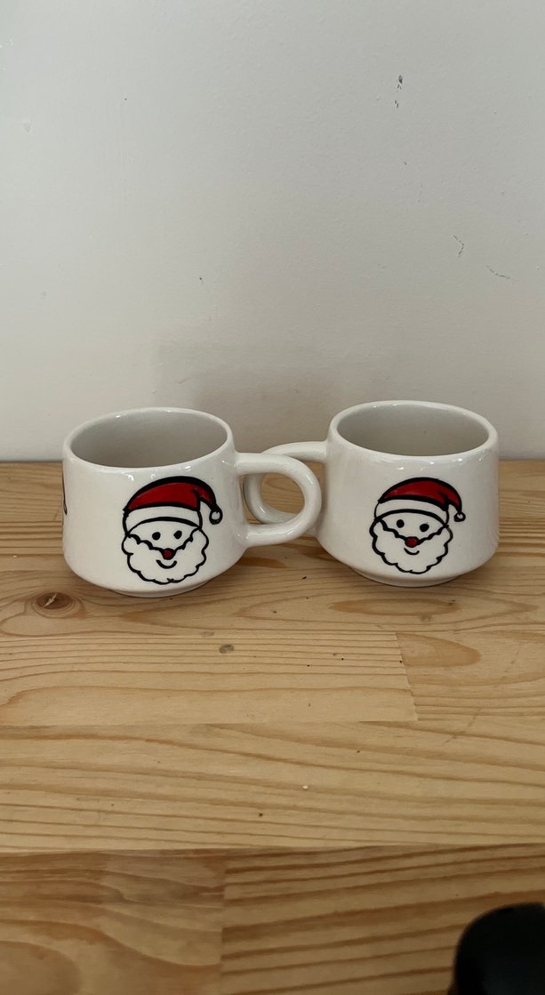 Noel Temalı Beyaz Seramik 2li kupa - Görsel 2