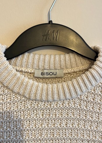 Kısa Kollu Çizgili Triko Kadın Kazak - Görsel 2