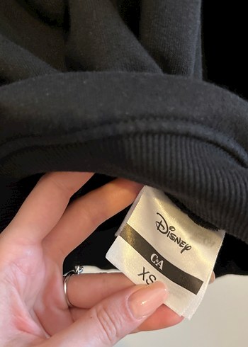 Siyah Disney Baskılı lisanslı Fermuarlı Sweatshirt - Görsel 4