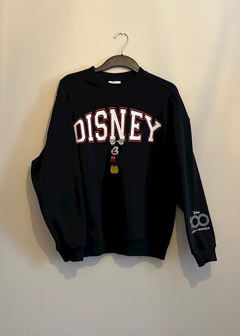 Siyah Disney Baskılı lisanslı Fermuarlı Sweatshirt - Görsel 2