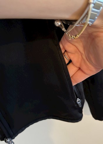 Fermuarlı Siyah Kadın Spor Ceket - Görsel 2