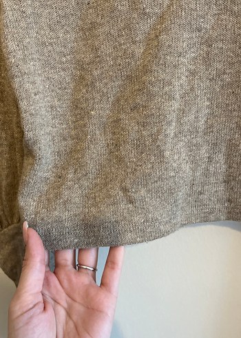 Kahve Yüksek Yakalı Triko Kadın Kazak - Görsel 3