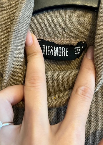 Kahve Yüksek Yakalı Triko Kadın Kazak - Görsel 2