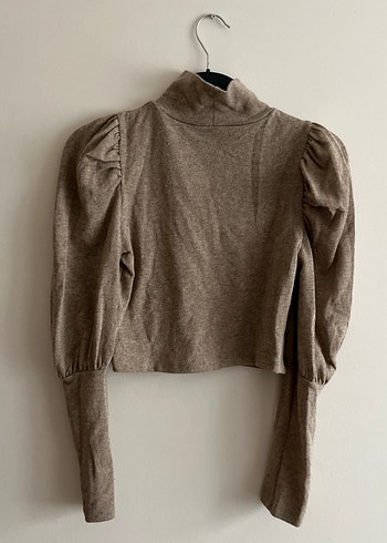 Kahve Yüksek Yakalı Triko Kadın Kazak - Görsel 5