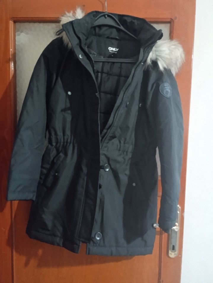 Kadın Gri Suni Kürklü Kışlık Mont - Görsel 2