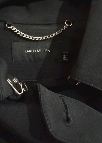 Kemerli Siyah Kadın Trençkot - Görsel 2