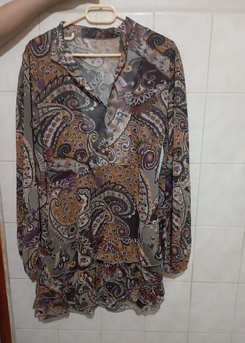 Bohem Uzun Kollu Düğmeli Hamile Bluzu - Görsel 2