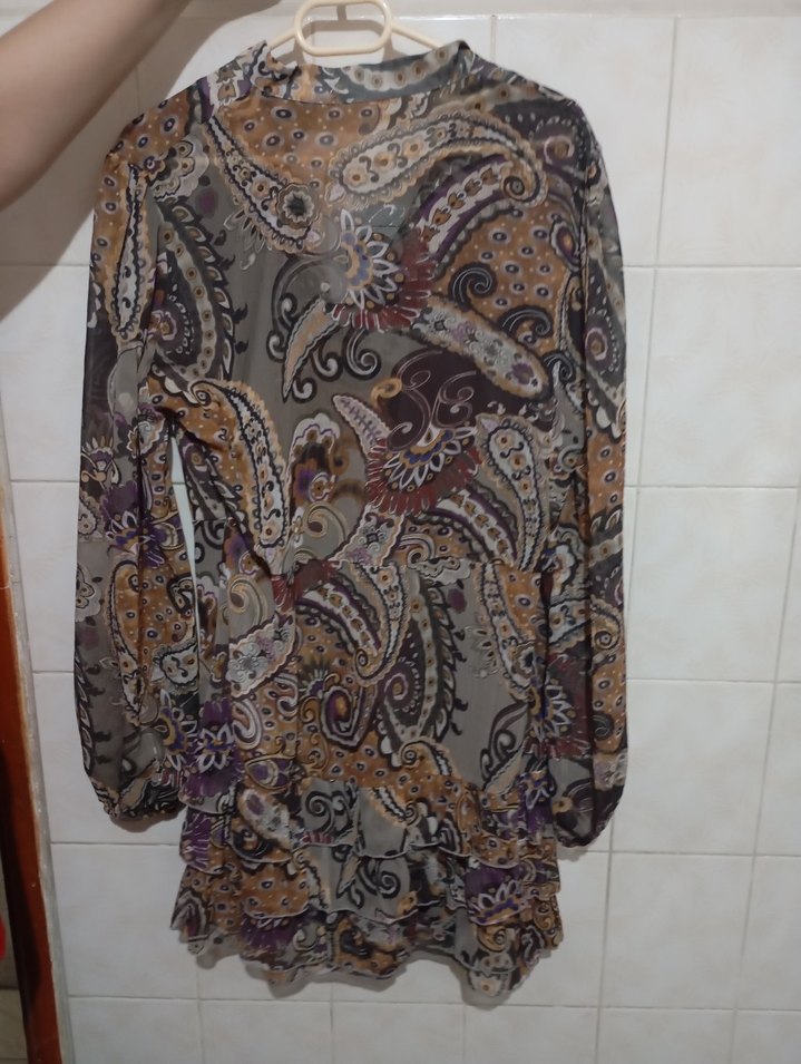 Bohem Uzun Kollu Düğmeli Hamile Bluzu - Görsel 3