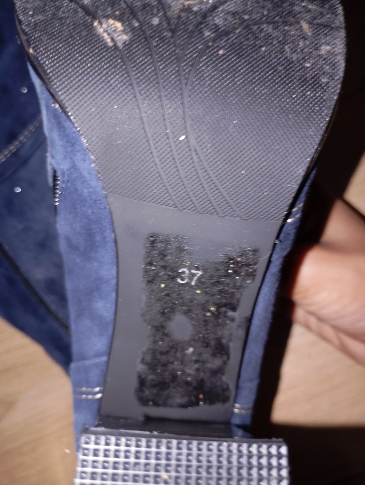 Kadın Mavi Süet Yüksek Topuklu Diz Boyu Çizme - Görsel 2