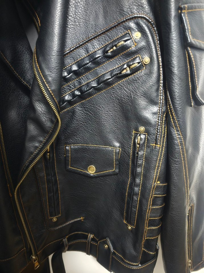 Siyah deri Ceket - Görsel 4
