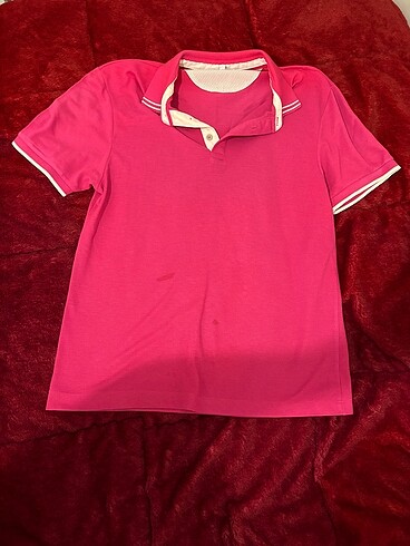 Pembe polo yaka tisort