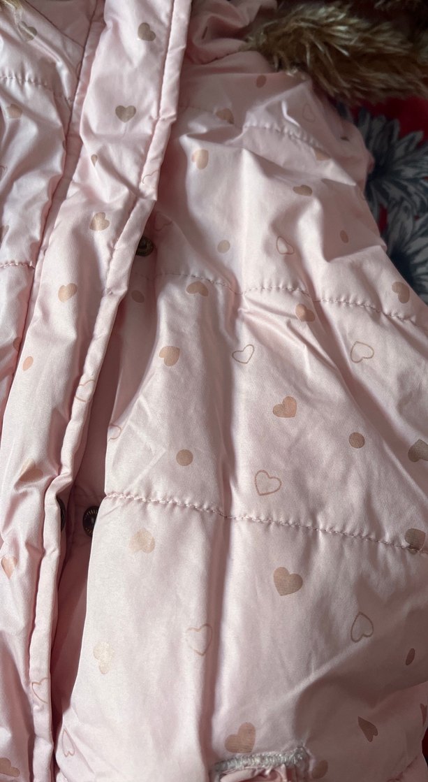 Kız Çocuk Pudra Kürklü Kapüşonlu Yelek - Görsel 2