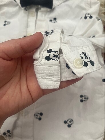 18-24 Ay Beden beyaz Renk Micky mause gömlek