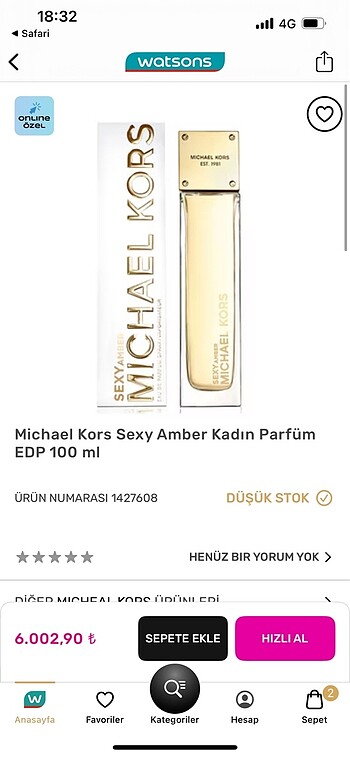 Micheal kora Sexy  amber orijinal paketli urun - Görsel 2