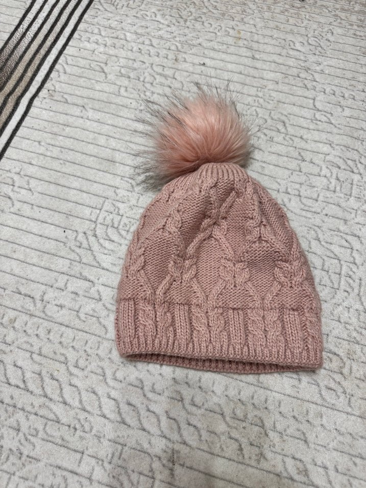 Pembe Örgü Çocuk Bere ve Atkı Seti - Görsel 3