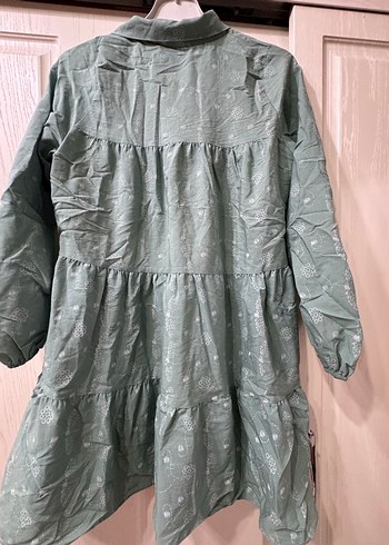 Yeşil Uzun Kollu Bohem Keten Tunik - Görsel 2