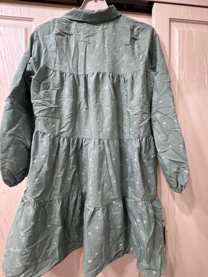 Yeşil Uzun Kollu Bohem Keten Tunik - Görsel 2