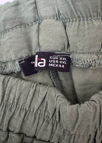 Yeşil Keten Salaş Kadın Pantolon - Görsel 2