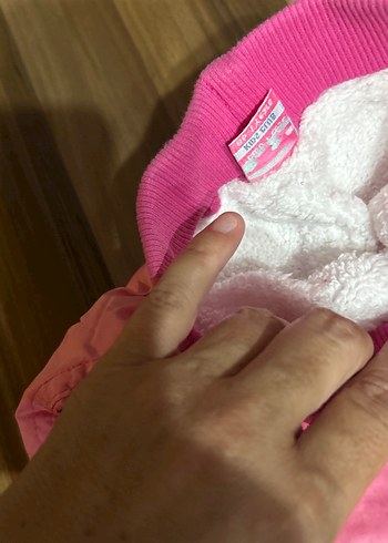 9-12 Ay Beden pembe Renk Kız Çocuk Pembe Nakışlı Fermuarlı Pantolon