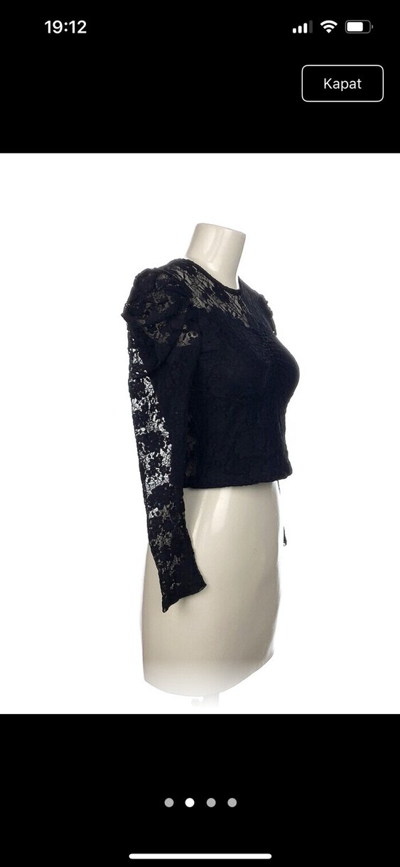 Dantel Detaylı Siyah Gotik Bluz - Görsel 2