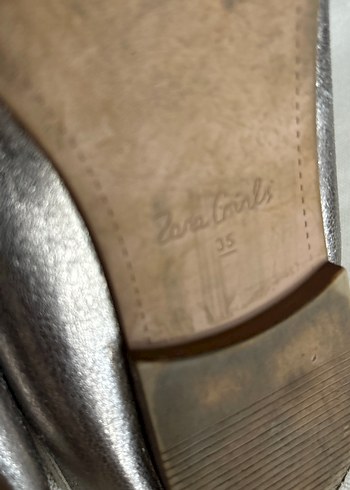 Bej Gri Nakışlı kız çocuk babet - Görsel 3