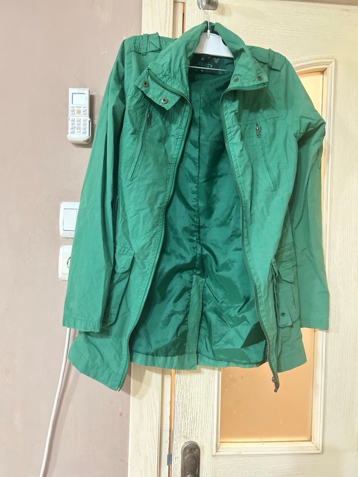 Yeşil Fermuarlı Kadın Ceket - Görsel 2