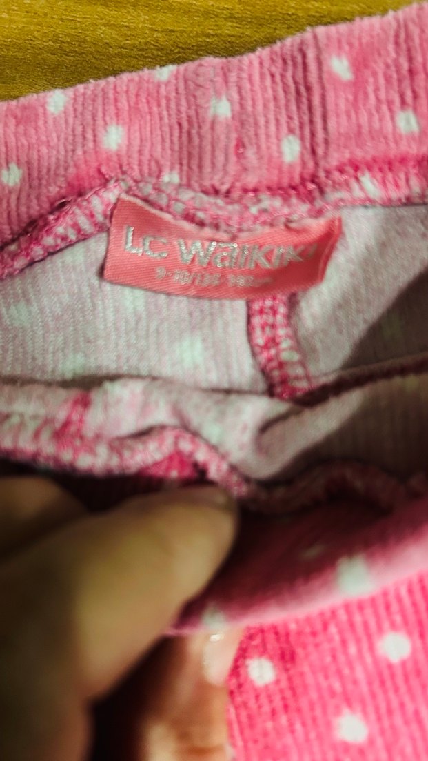 Puantiyeli Pembe Kız Tayt - Görsel 2