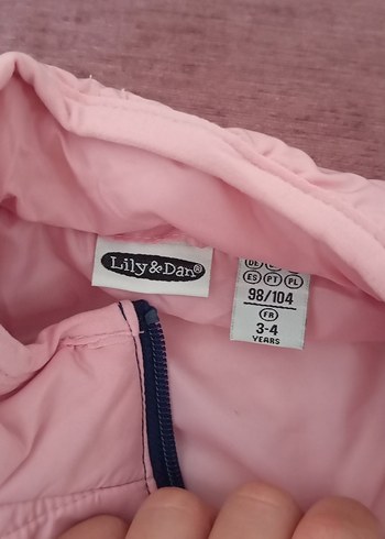 Kız Çocuk Düğmeli Pembe Lacivert Yelek - Görsel 2