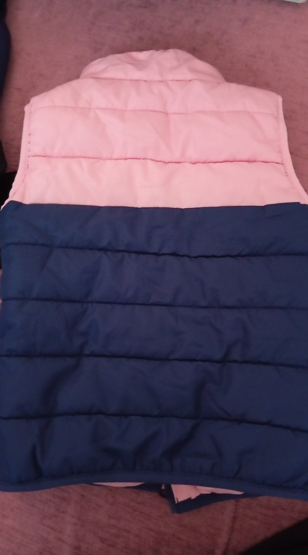 Kız Çocuk Düğmeli Pembe Lacivert Yelek - Görsel 3