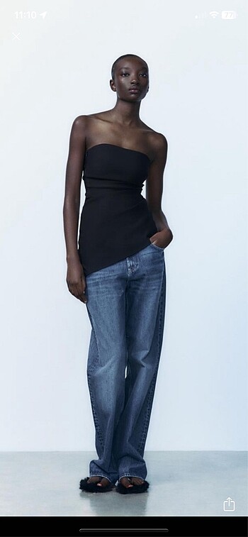Zara siyah straplez