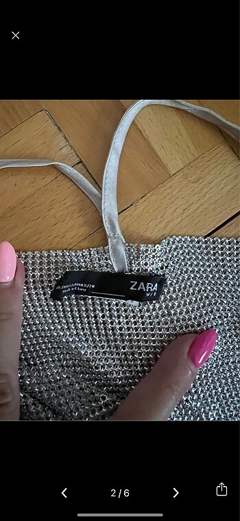 Zara Zara taşlı gümüş renk hem elbise hem bluz