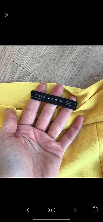 Zara Zara sarı renk kumaş pantolun