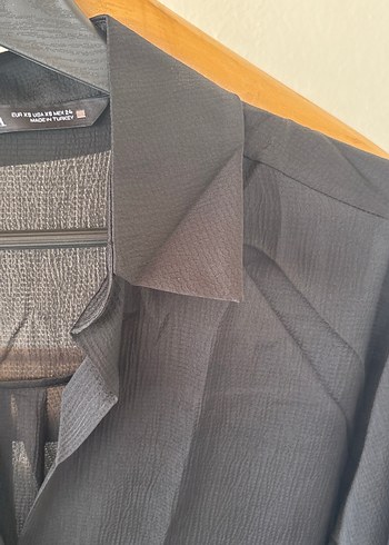 Siyah rahat kesim gömlek - Görsel 3