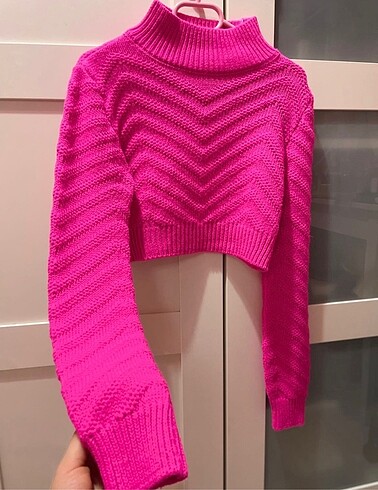 Diğer Pembe crop kazak